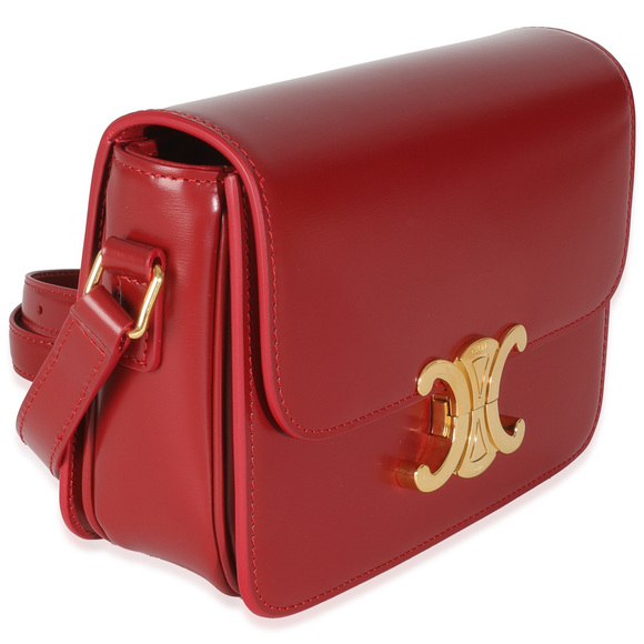 Celine Red Shiny Calfskin Teen Triomphe - Picture 3 of 8
